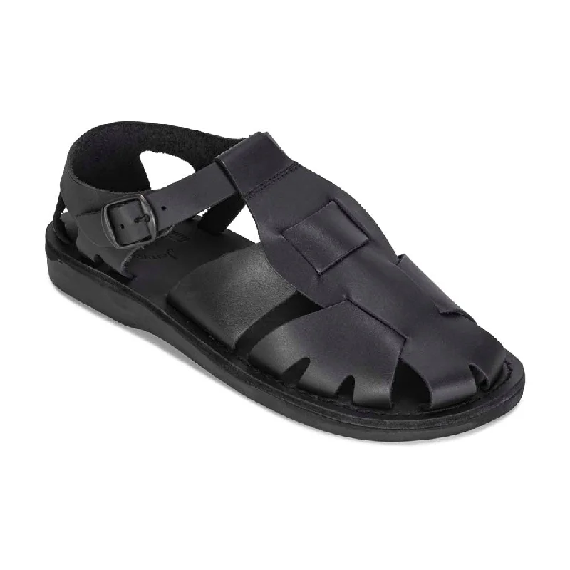 Men's sandals with a stretchy strap for a better fitFinn - Leather Nomad Sandal | Black