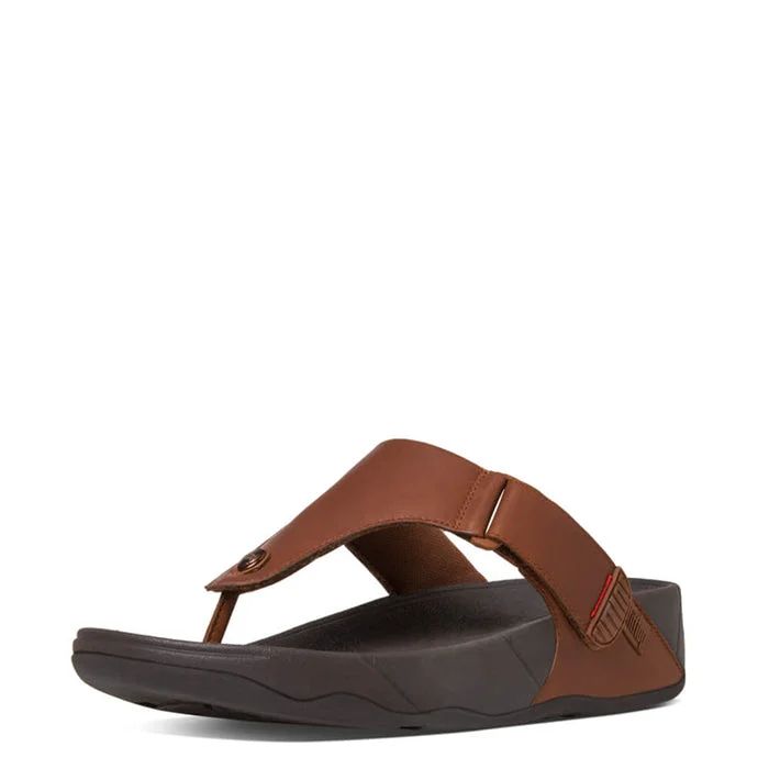 Men's sandals with a rubber sole for tractionFitFlop Men's Trakk II Sandals - Dark Tan