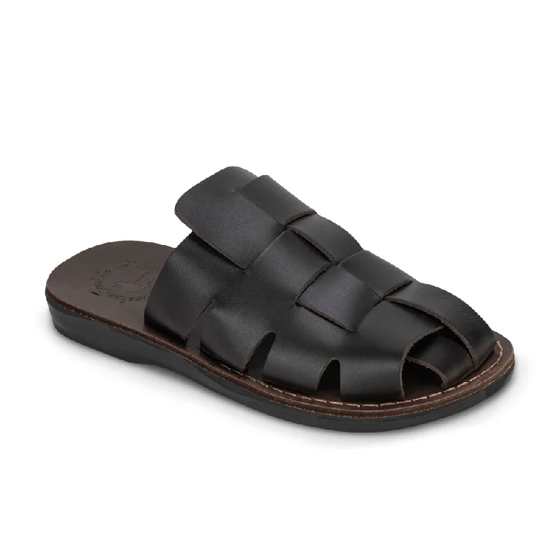 Men's sandals with a stretchy strap for a better fitSailor - Leather Braided Mule Slide | Brown