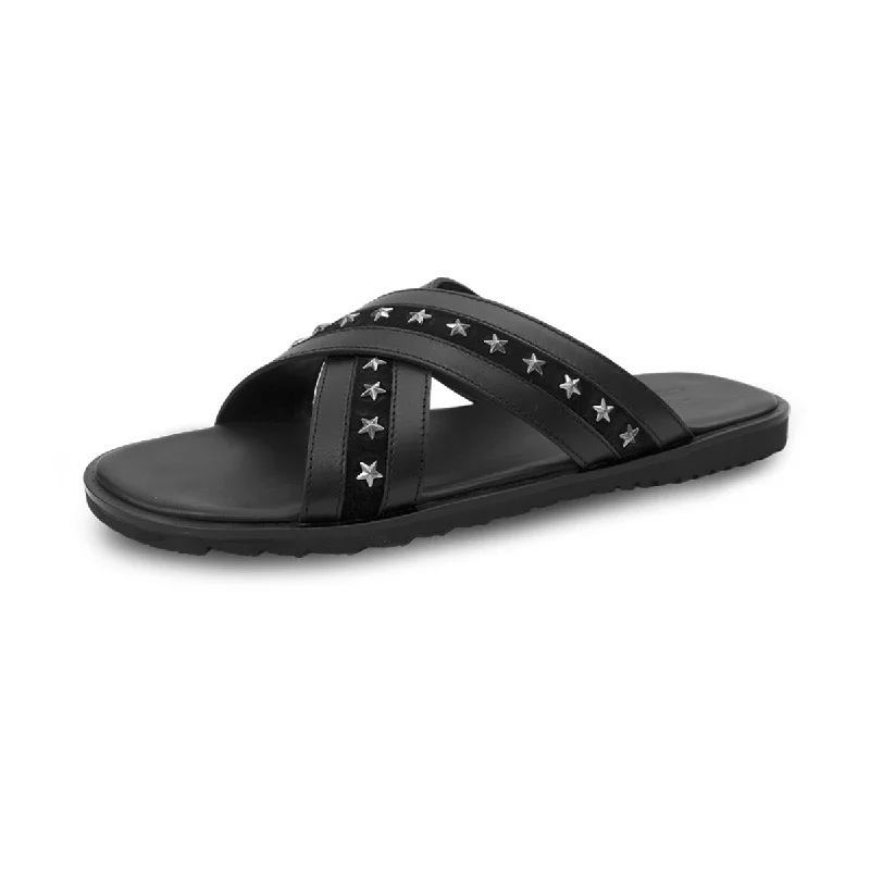 Men's sandals with a contrast stitching detailIbiza XL - Polish Vachetta - Black