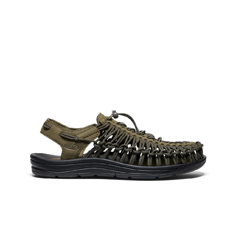 Men's sandals with a decorative buckle or charmMen's UNEEK Sneaker  |  Dark Olive/Black