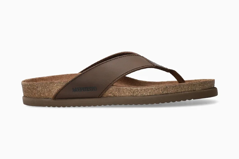 Men's sandals with a decorative buckle or charmNatalio - Dark Brown