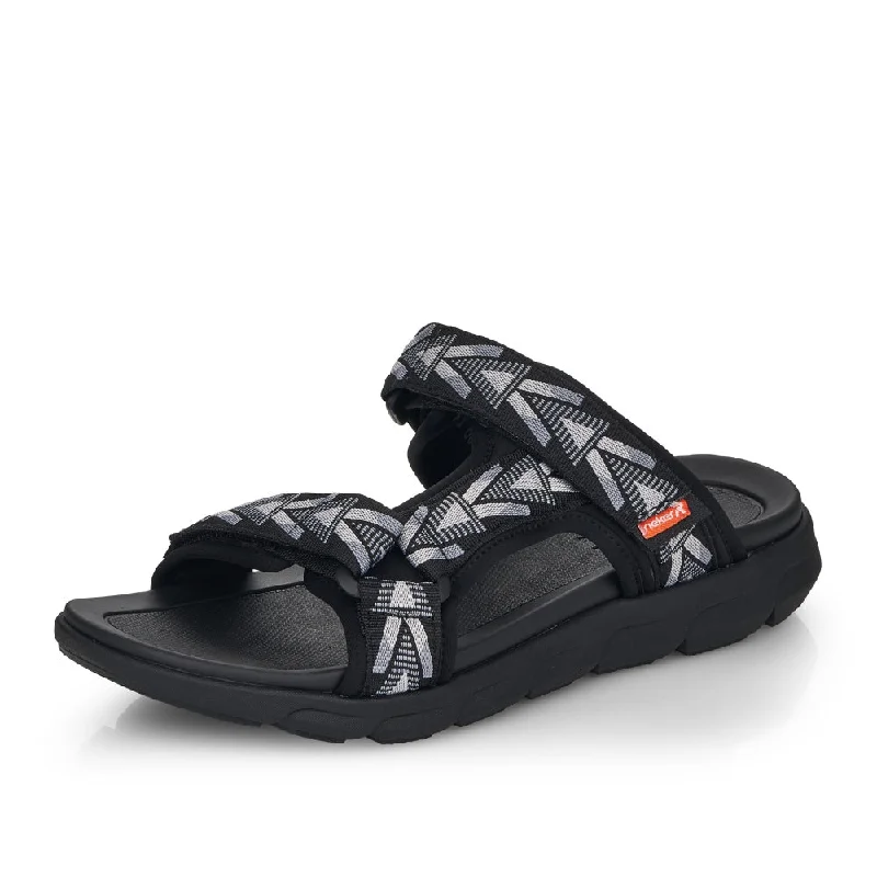 Men's sandals with a contrast stitching detail20801-00 Black/Grey Sporty