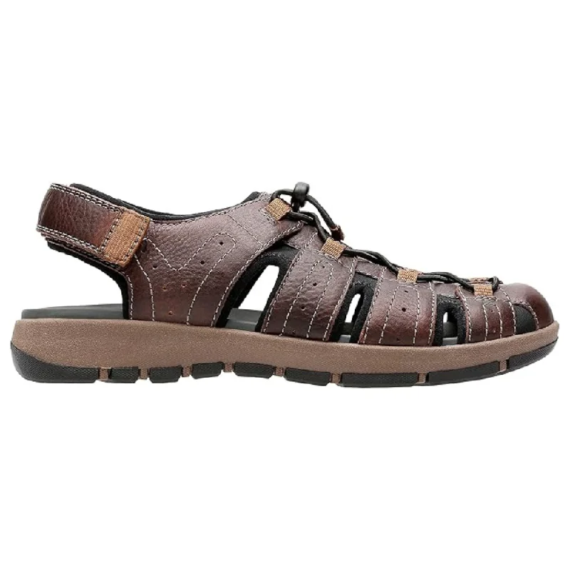 Men's sandals with a leather lining for comfortClarks Brixby Cove Dark Brown Leather Sandal (Men's)