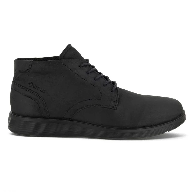 Men's Oxford shoes with a smooth leather upper and a leather soleEcco Men's S LITE Hybrid Bootie Black Gore-Tex Waterproof