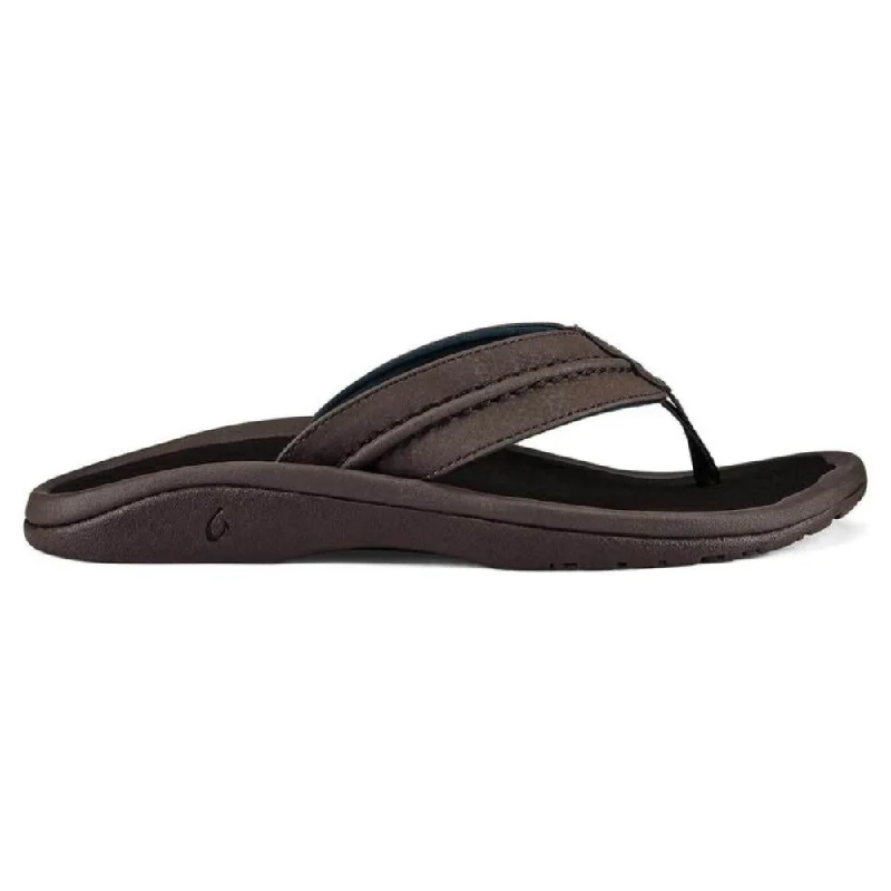 Waterproof men's sandals for water activitiesOluKai Hokua Dark Wood Sandal (Men's)