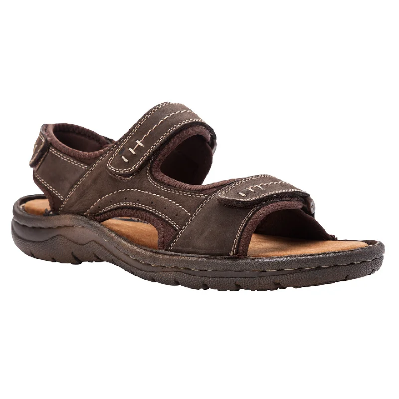 Men's sandals with a perforated leather upper for ventilationPropet Men's Jordy MSO023L Sandal