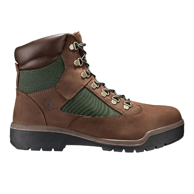 Men's Oxford shoes with a polished leather finishTimberland Men's 6" Field Boot "Beef and Broccoli" Brown/Green Waterproof