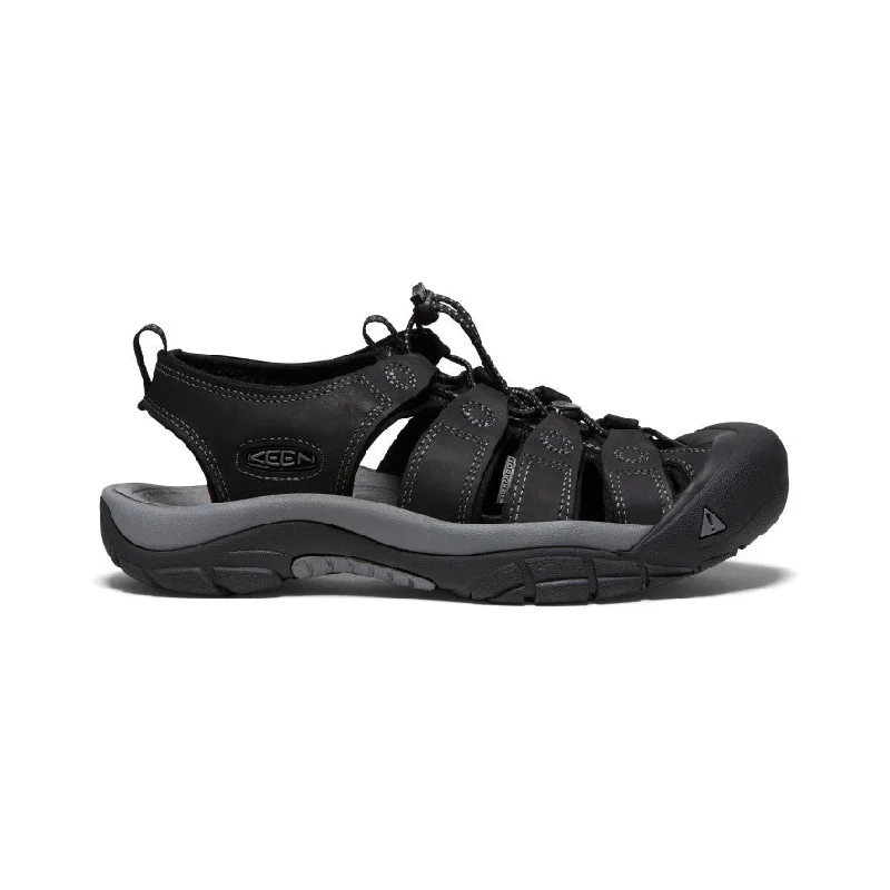 Men's sandals with a decorative buckle or charmKeen Men's Newport Leather 1022247 BLACK STEEL GREY