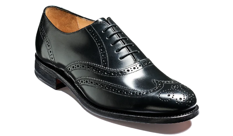 Men's Oxford shoes with a leather lining for breathabilityGlasgow - Black Hi-Shine