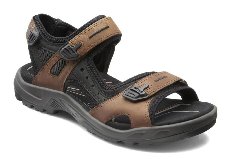 Men's sandals with a flexible sole for easy movementEcco men's 069564-52340 Yucatan sandal bison/black/black SIZE 47