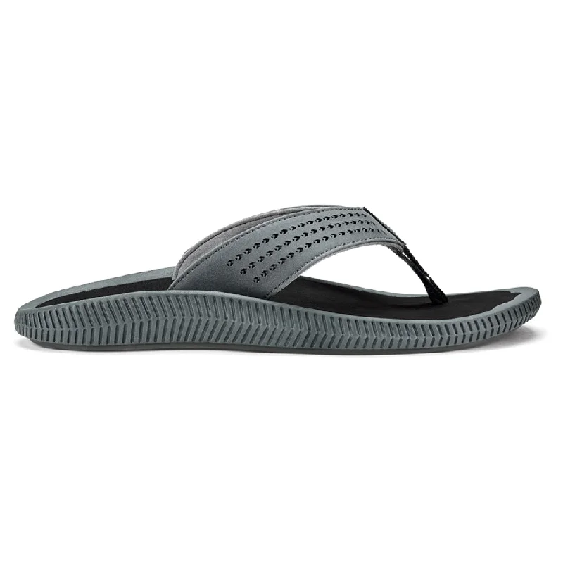 Men's sandals with a flexible sole for easy movementOluKai Ulele Flip Flop Dark Shadow/Black (Men's)