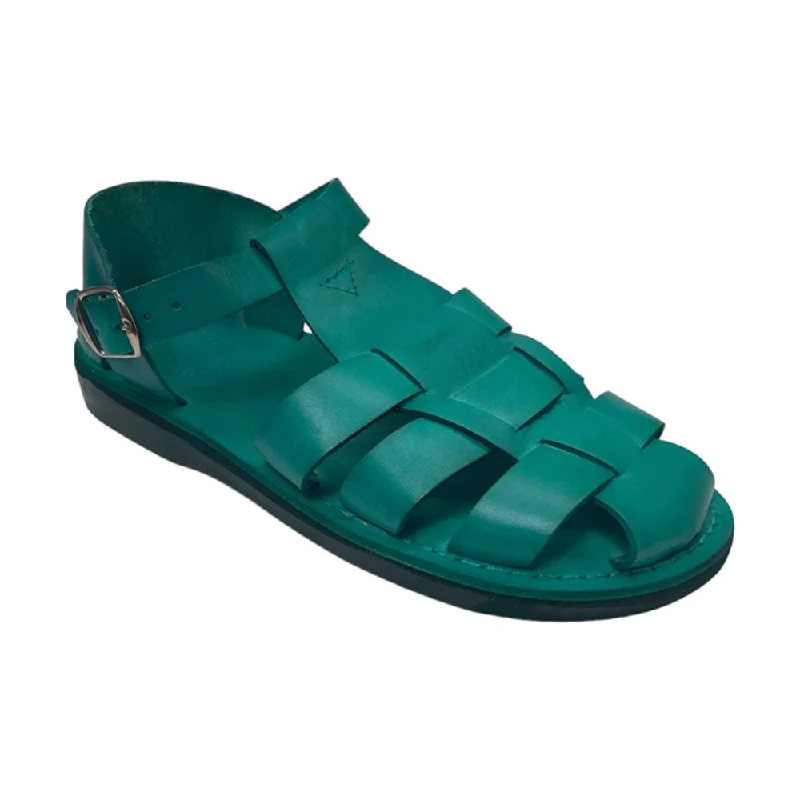 Men's sandals with a removable insole for cleaningDaniel - Leather Fisherman Sport Sandal | Turquoise