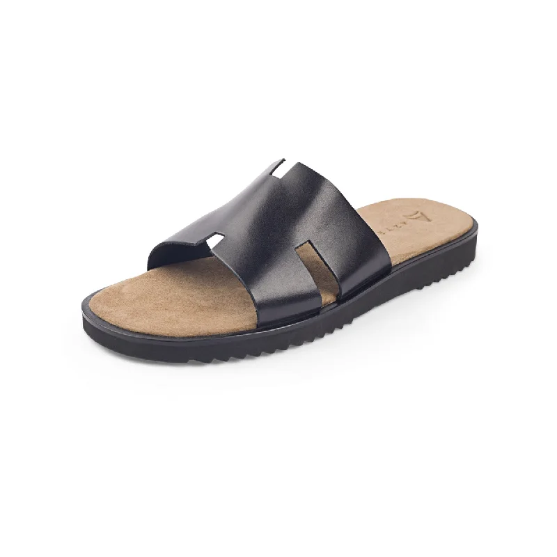 Men's sandals with a rubber sole for tractionHyderabad XL - Polish Vachetta - Black