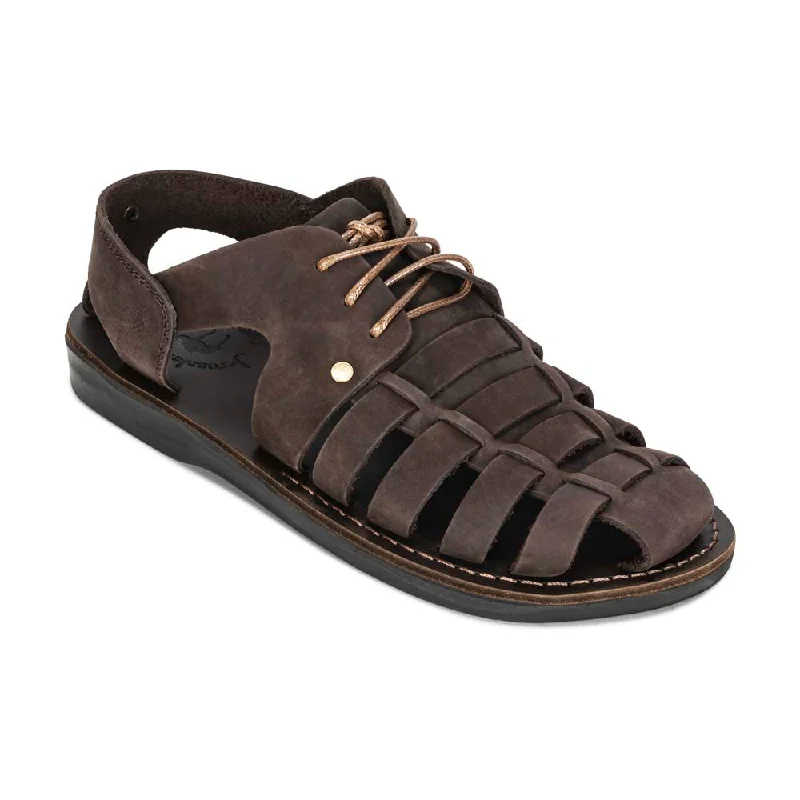 Flip - flop style men's sandals for beach wearElliot - Leather Riverside Explorer Sandal | Brown Nubuck