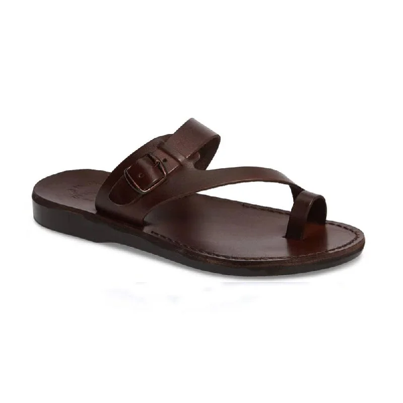 Men's sandals with a shock - absorbing insoleAbner - Leather Metal Buckle Sandal | Brown