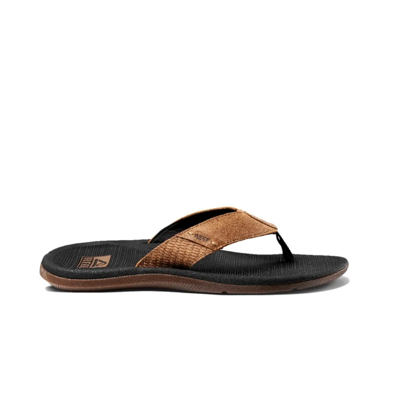 Men's sandals with a buckle closureReef Men's Santa Ana LE - Black/Tan