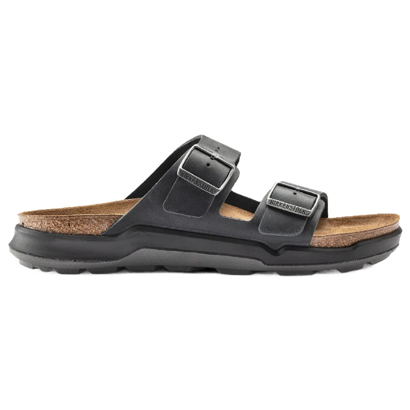 Men's sandals with a padded heelMen's Arizona CT Rugged Black Oiled Leather