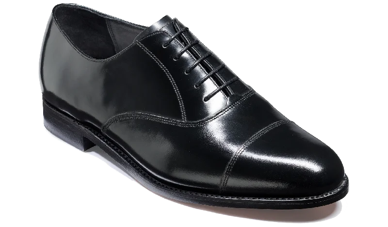 Men's Oxford shoes with a decorative inlay on the toeCornhill - Black Hi-Shine