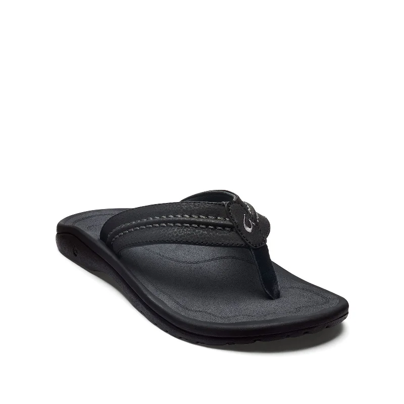 Men's sandals with a padded heelMen's Shoes OluKai HOKUA Water Resistant Flip Flop Sandals 10161-4042 BLACK