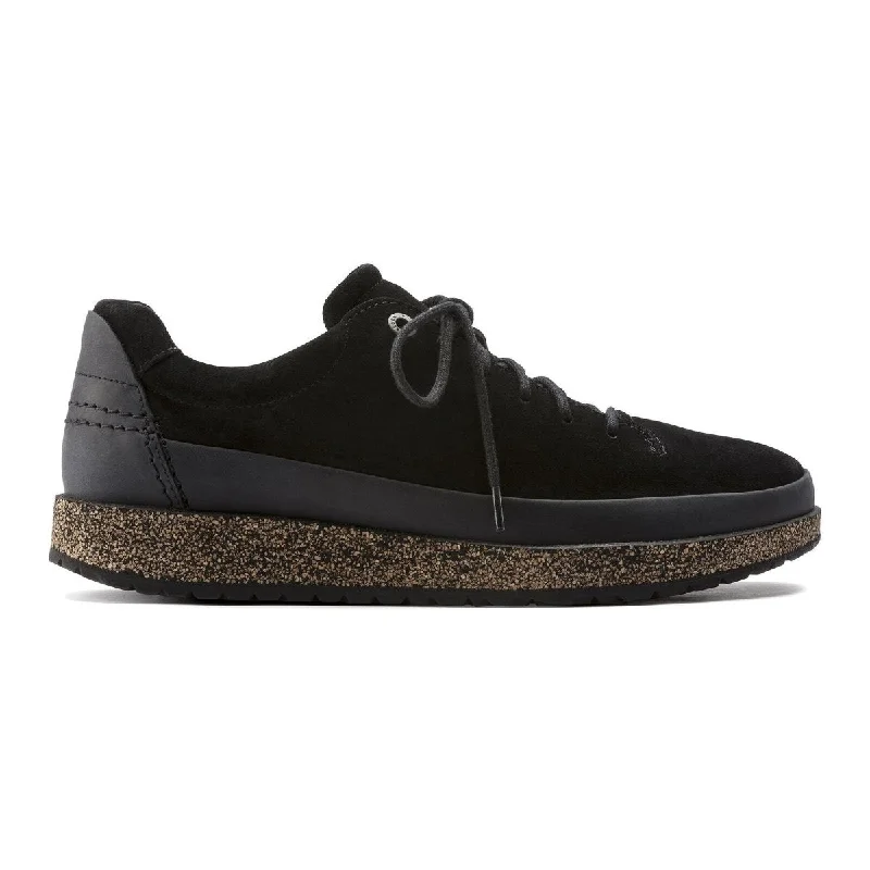 Men's Oxfords with a lace - up closure and a narrow fitBirkenstock Men's Honnef Low Black Suede