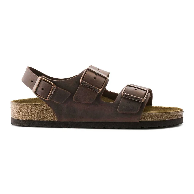 Men's sandals with a removable insole for cleaningBirkenstock Men's Milano Oiled Habana