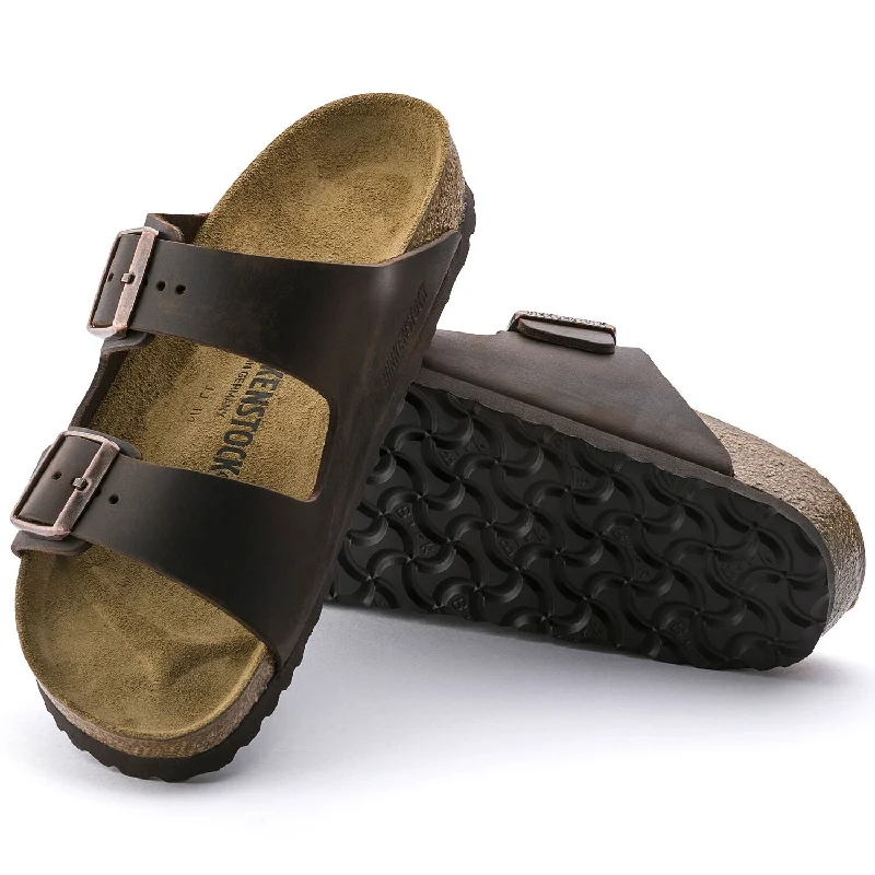 Men's sandals with a stretchy strap for a better fitBirkenstock - Arizona Oiled Leather Habana 0052531