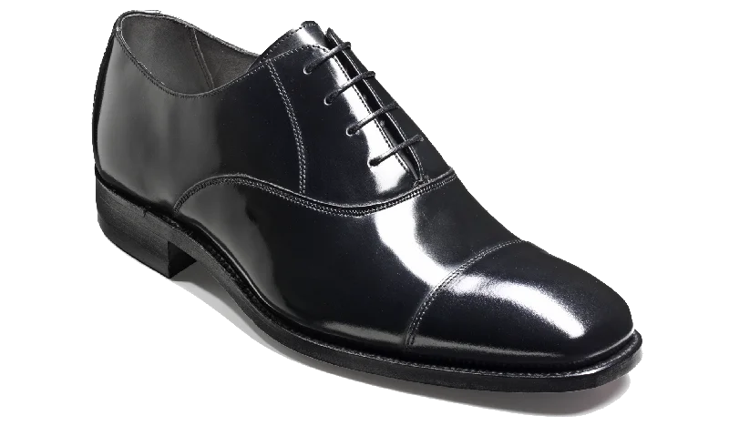 Men's Oxford shoes with a wingtip design and leather soleDermot - Blk Hi-Shine