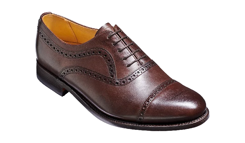 Men's Oxford shoes with a decorative inlay on the toeSouthampton - Dark Walnut Calf