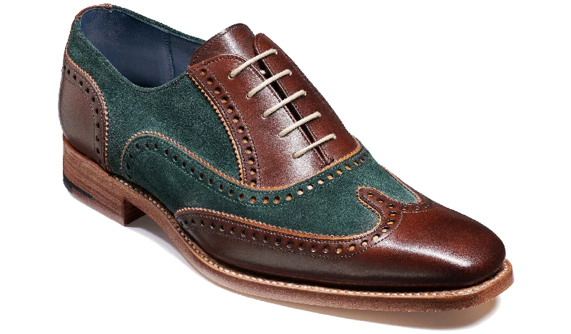 Men's Oxford shoes with a leather lining for breathabilitySpencer - Walnut Calf / Green Suede