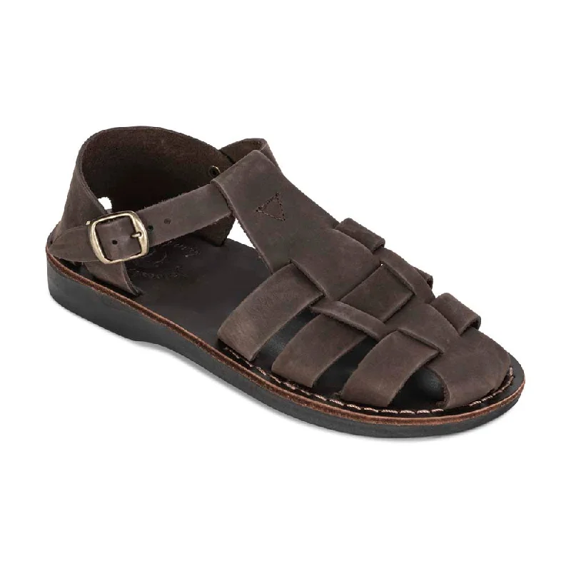 Waterproof men's sandals for water activitiesDaniel - Leather Fisherman Sport Sandal | Brown Nubuck