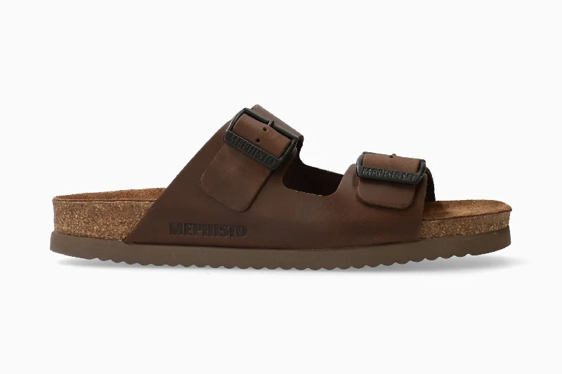 Men's sandals with a contrast stitching detailNerio - Dark Brown