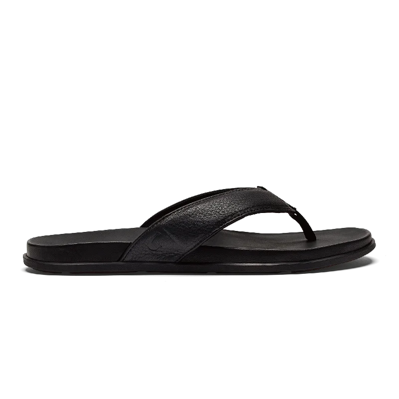 Men's sandals in a neutral color like black or brown‘Ōlali - Black