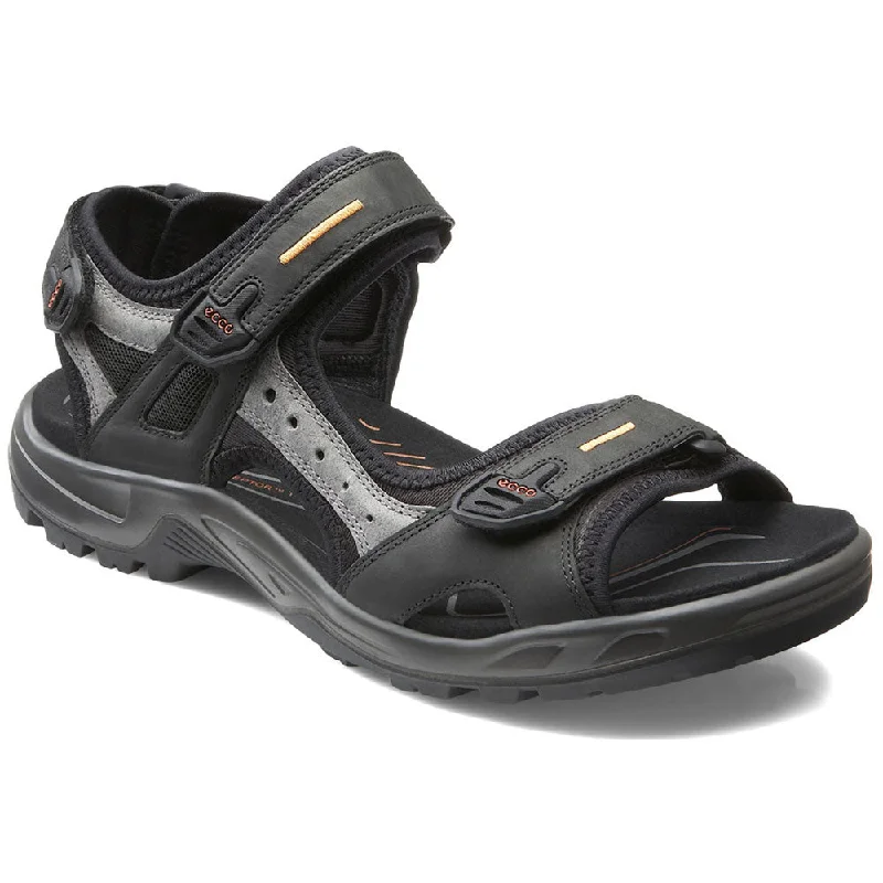 Men's sandals with a flexible sole for easy movementEcco Yucatan Sandal Black/Mole Leather (Men's)