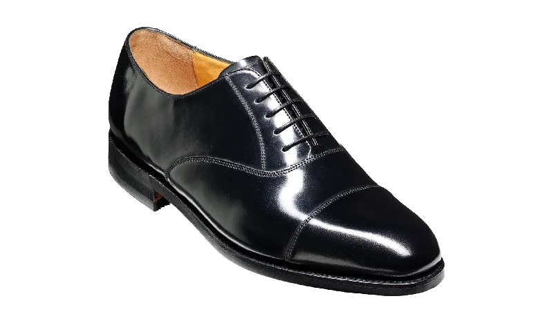 Men's Oxford shoes with a decorative inlay on the toeArnold - Black Hi-Shine