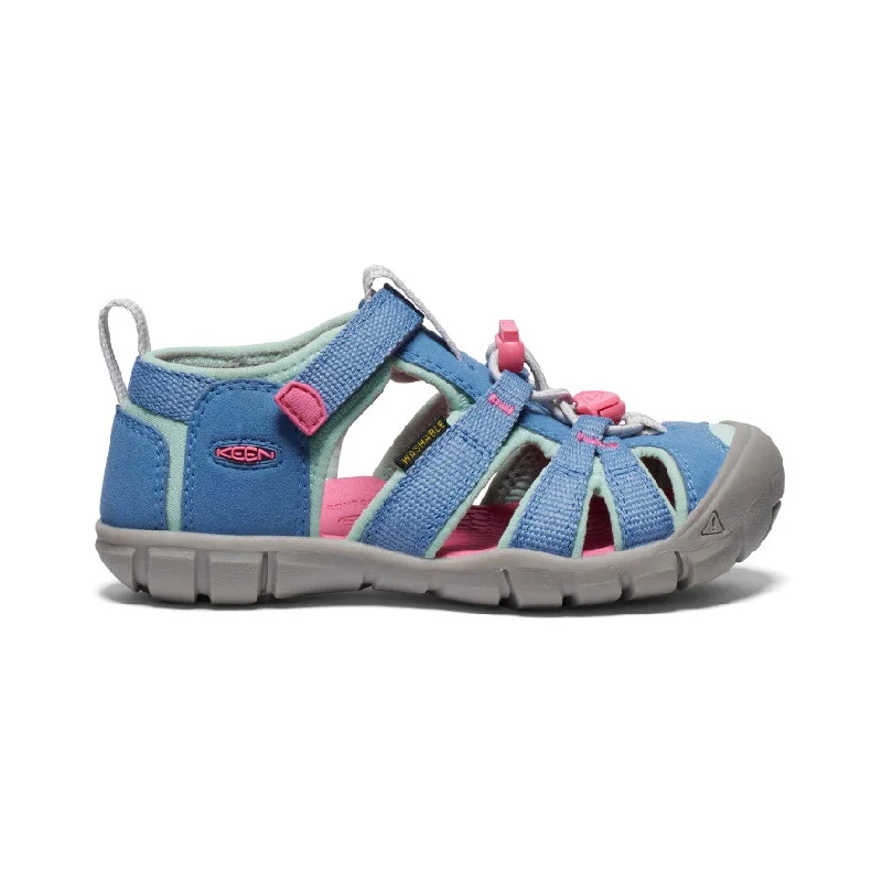 Men's leather sandals with an adjustable strapLittle Kids' Seacamp II CNX  |  Coronet Blue/Hot Pink