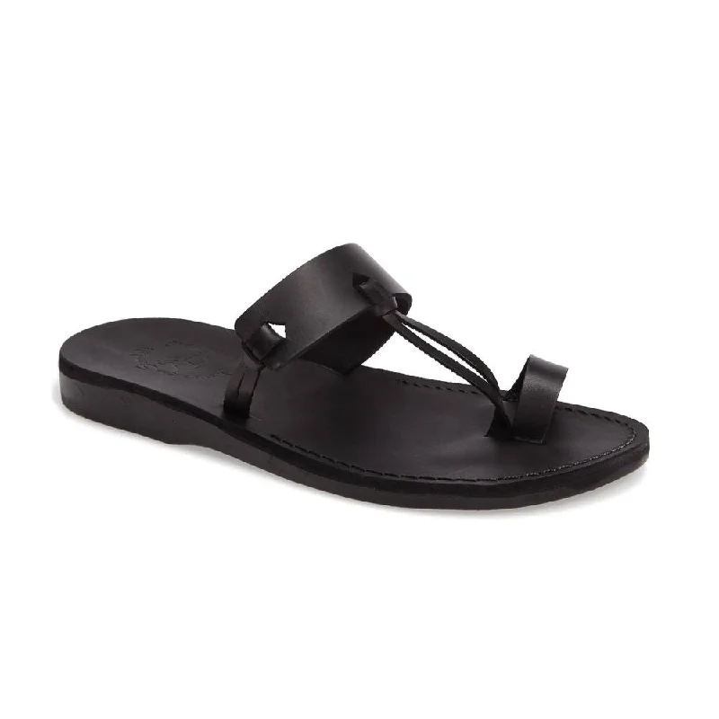 Men's sandals with a padded heelDavid - Leather Open Toe Sandal | Black