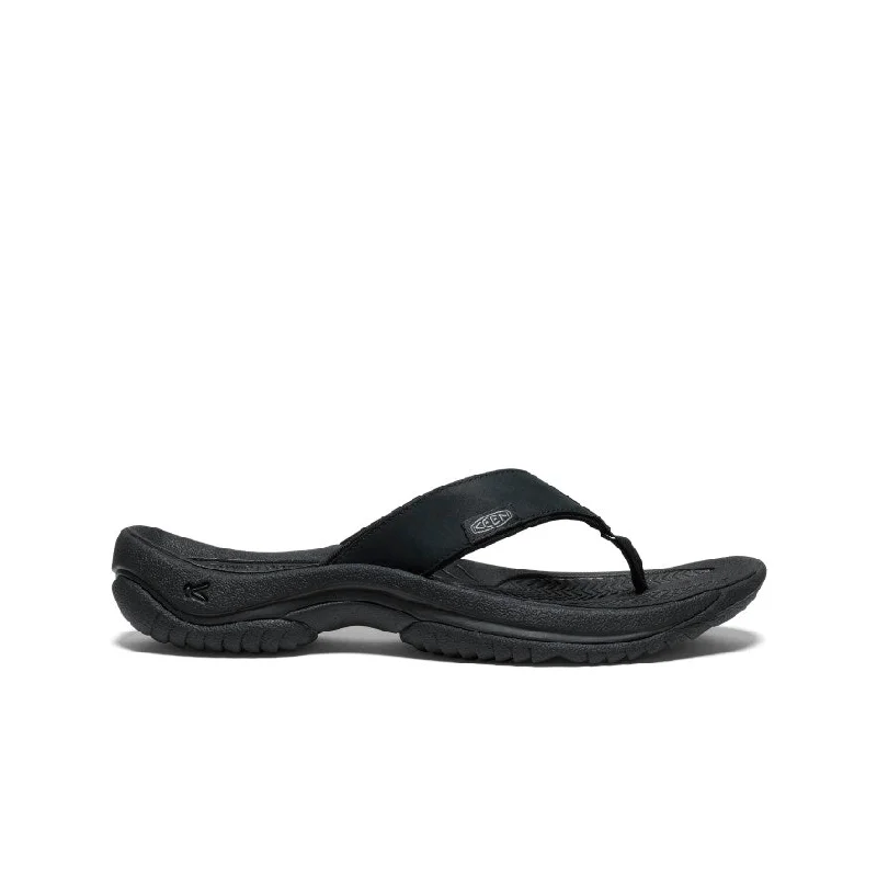 Men's sandals with a rubber sole for tractionMen's Kona Leather Flip-Flop  |  Black/Steel Grey