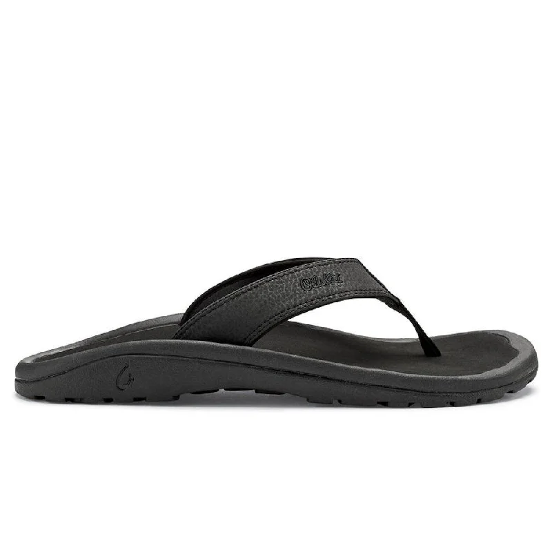 Men's sandals with a buckle closureOluKai Men's Ohana Black