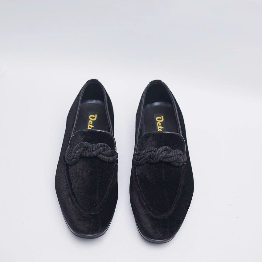 Velvet ribbon loafers