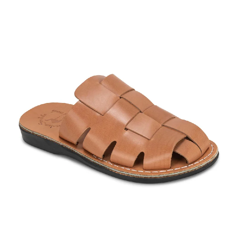 Men's sandals with a durable outer soleSailor - Leather Braided Mule Slide | Tan