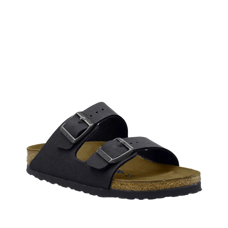 Men's sandals with a stretchy strap for a better fitMen's Shoes Birkenstock ARIZONA Soft Footbed Slide Sandals 0552331 BLACK LEATHER