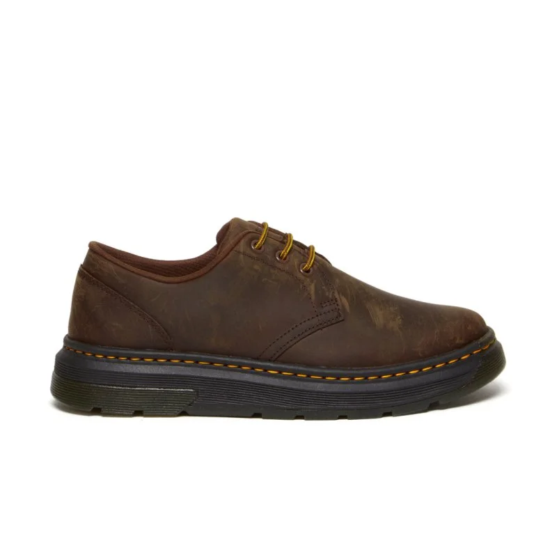 Men's leather Oxford shoes with a plain toeDr. Martens Crewson Lo - Dark Brown Crazy Horse