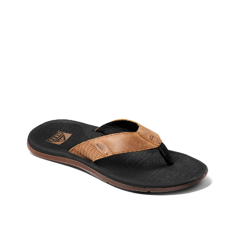 Men's sandals with a perforated leather upper for ventilationSanta Ana Le - Black And Tan