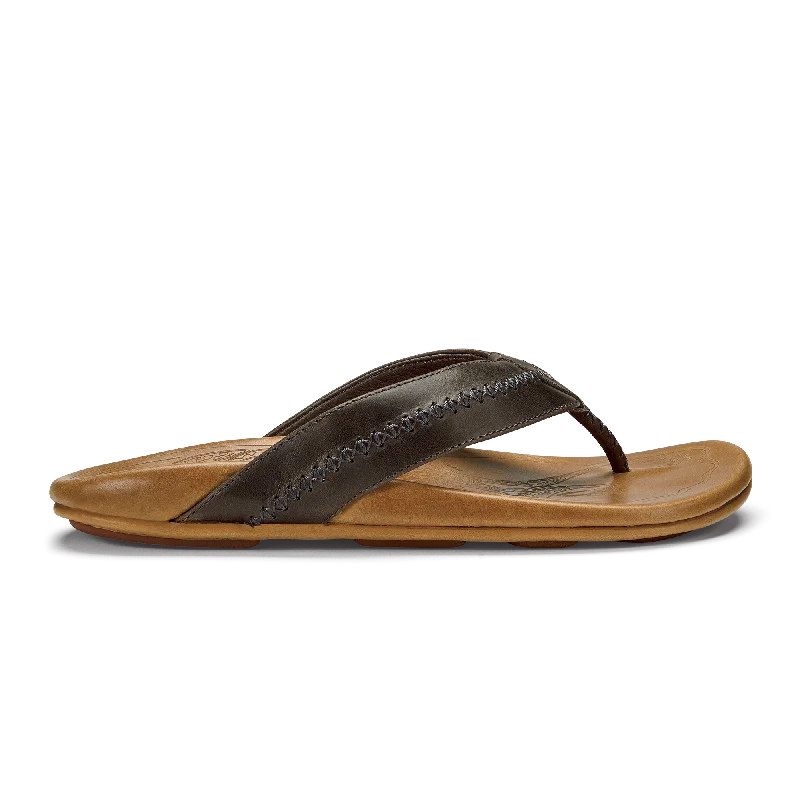 Men's sandals with a toe post designMea Ola - Charcoal / Fox