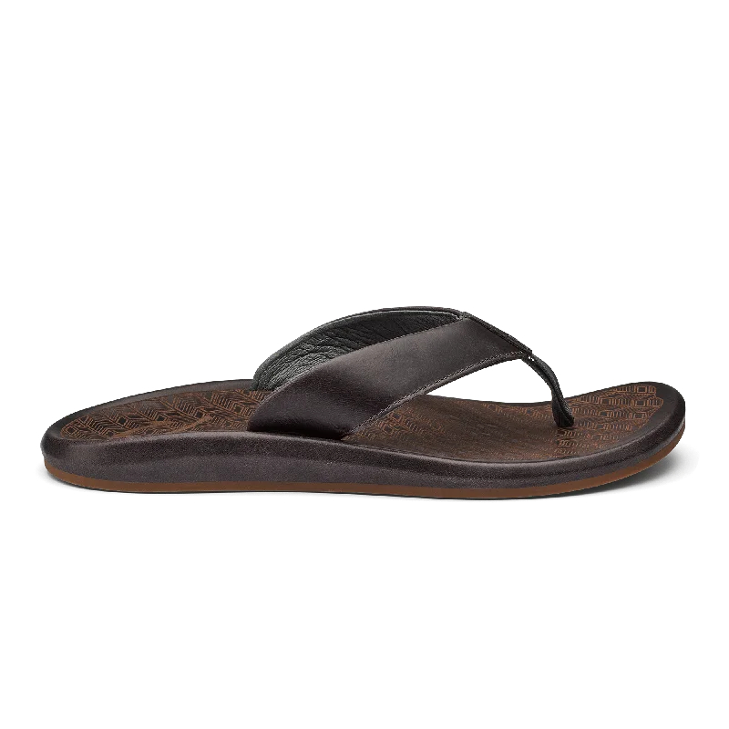 Men's sandals with a contrast stitching detail‘Ilikai - Charcoal