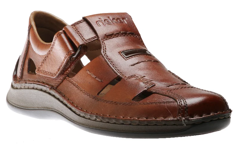 Men's sandals with a wide strap for support05284-24 Amaretto Fisherman