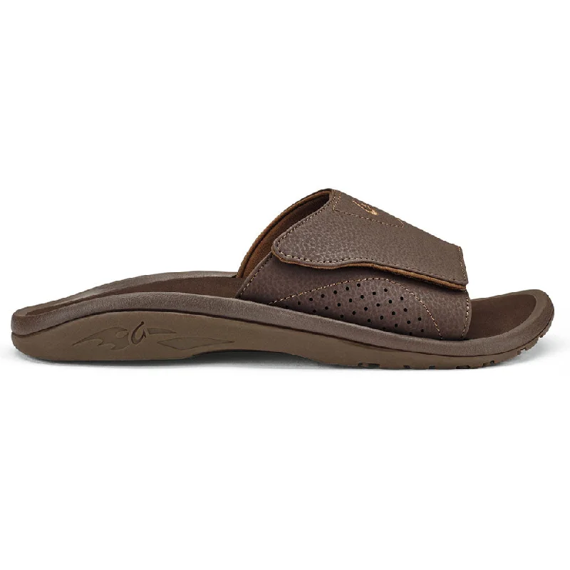 Men's sandals with a leather lining for comfortOluKai Nalu Slide Sandal Dark Java (Men's)