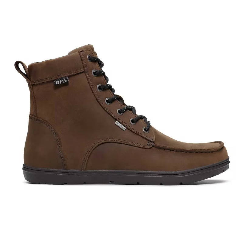 Men's Oxfords with a contrast stitching on the weltLems Unisex Boulder Boot Brown Oiled Waterproof