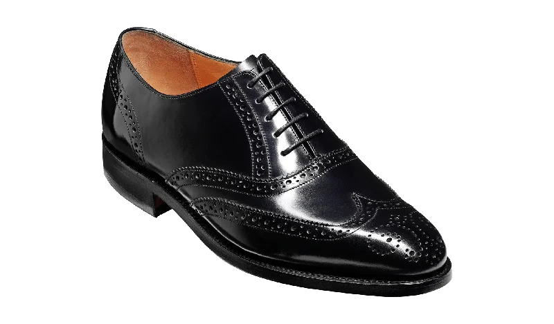 Men's Oxfords with a cap - toe design and a rubber heelAlbert - Black Hi-Shine